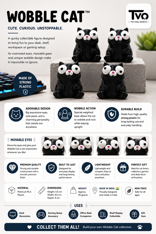 Wobble Cat Movable Eye Desk Toy | The Viral Objects