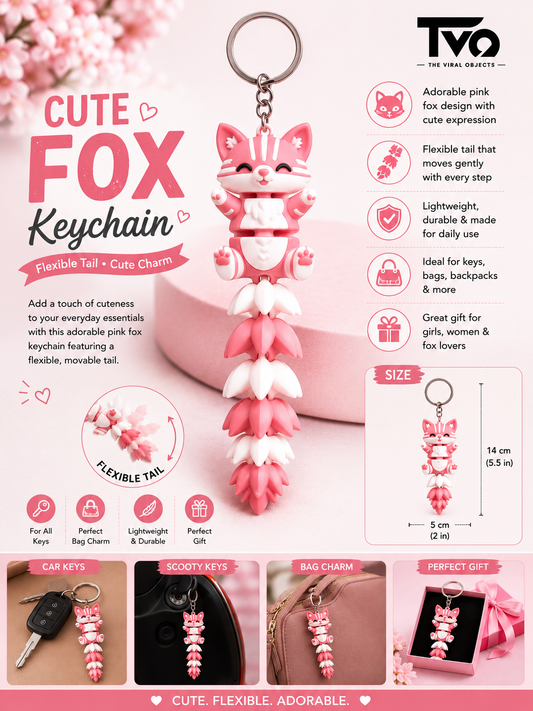 Cute Squirrel Keychain for Girls & Women | Flexible Tail Keyring for Car, Home & Scooty Keys | Kawaii Bag Charm for Handbags & Backpacks | Cute Gift